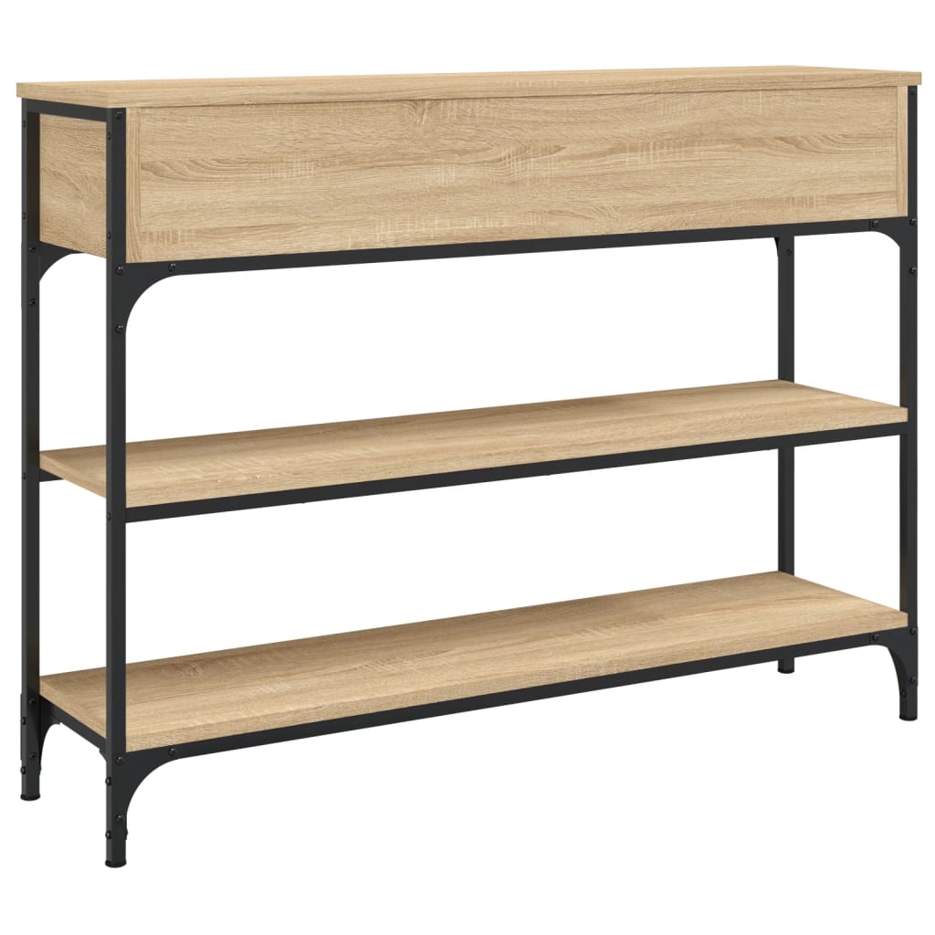 Wandtafel 100x25x75 cm bewerkt hout sonoma eikenkleurig is nu te koop bij PeponiXL, paradijselijk wonen!