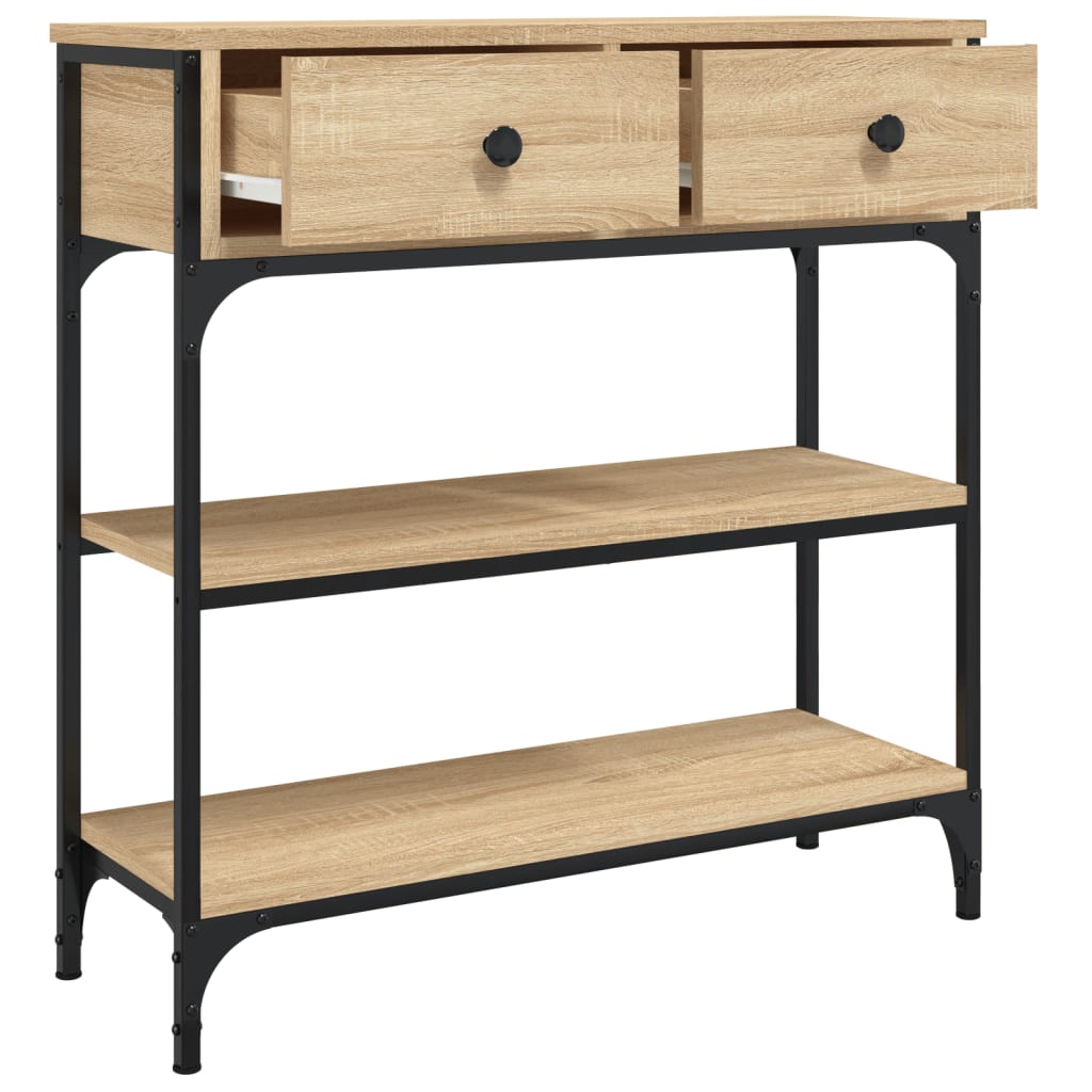 Wandtafel 72,5x25x75 cm bewerkt hout sonoma eikenkleurig is nu te koop bij PeponiXL, paradijselijk wonen!