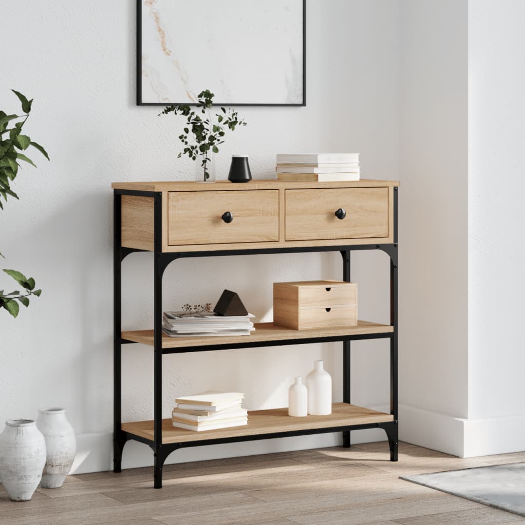 Wandtafel 72,5x25x75 cm bewerkt hout sonoma eikenkleurig is nu te koop bij PeponiXL, paradijselijk wonen!