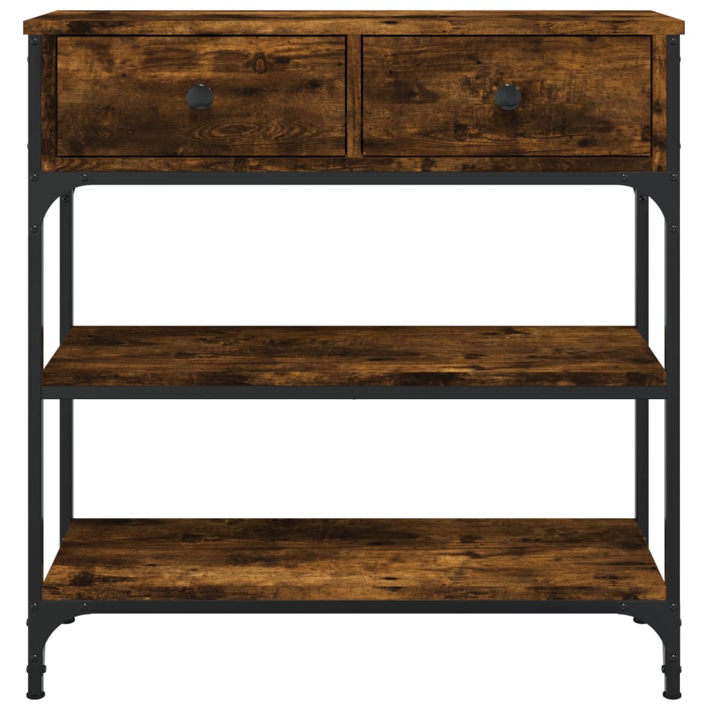 Wandtafel 72,5x25x75 cm bewerkt hout gerookt eikenkleurig is nu te koop bij PeponiXL, paradijselijk wonen!