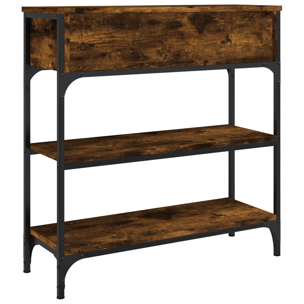 Wandtafel 72,5x25x75 cm bewerkt hout gerookt eikenkleurig is nu te koop bij PeponiXL, paradijselijk wonen!