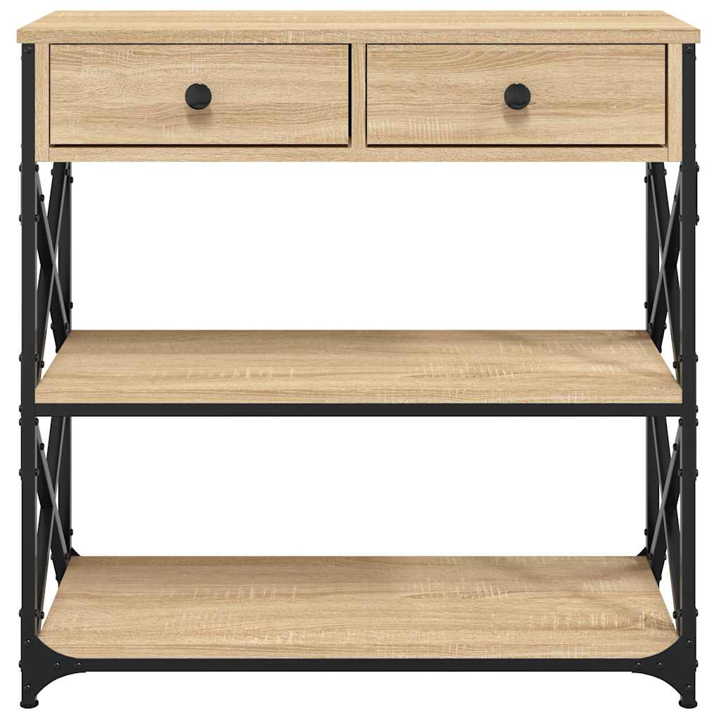 Wandtafel 75x28x75 cm bewerkt hout sonoma eikenkleurig is nu te koop bij PeponiXL, paradijselijk wonen!