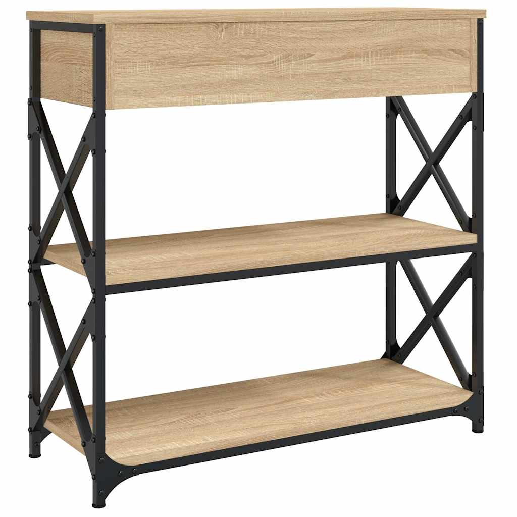 Wandtafel 75x28x75 cm bewerkt hout sonoma eikenkleurig is nu te koop bij PeponiXL, paradijselijk wonen!