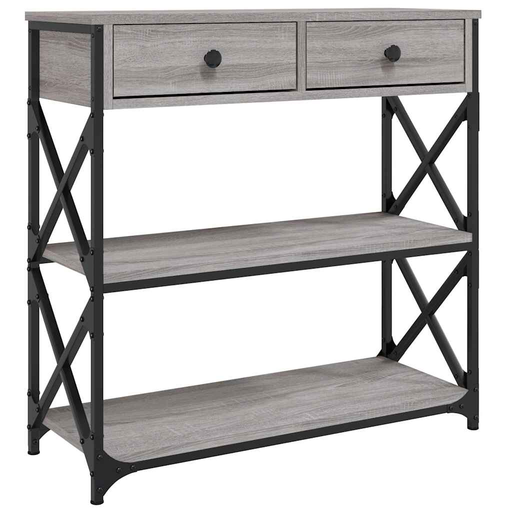 Wandtafel 75x28x75 cm bewerkt hout grijs sonoma eikenkleurig is nu te koop bij PeponiXL, paradijselijk wonen!