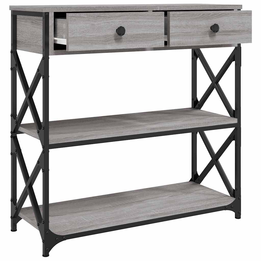 Wandtafel 75x28x75 cm bewerkt hout grijs sonoma eikenkleurig is nu te koop bij PeponiXL, paradijselijk wonen!
