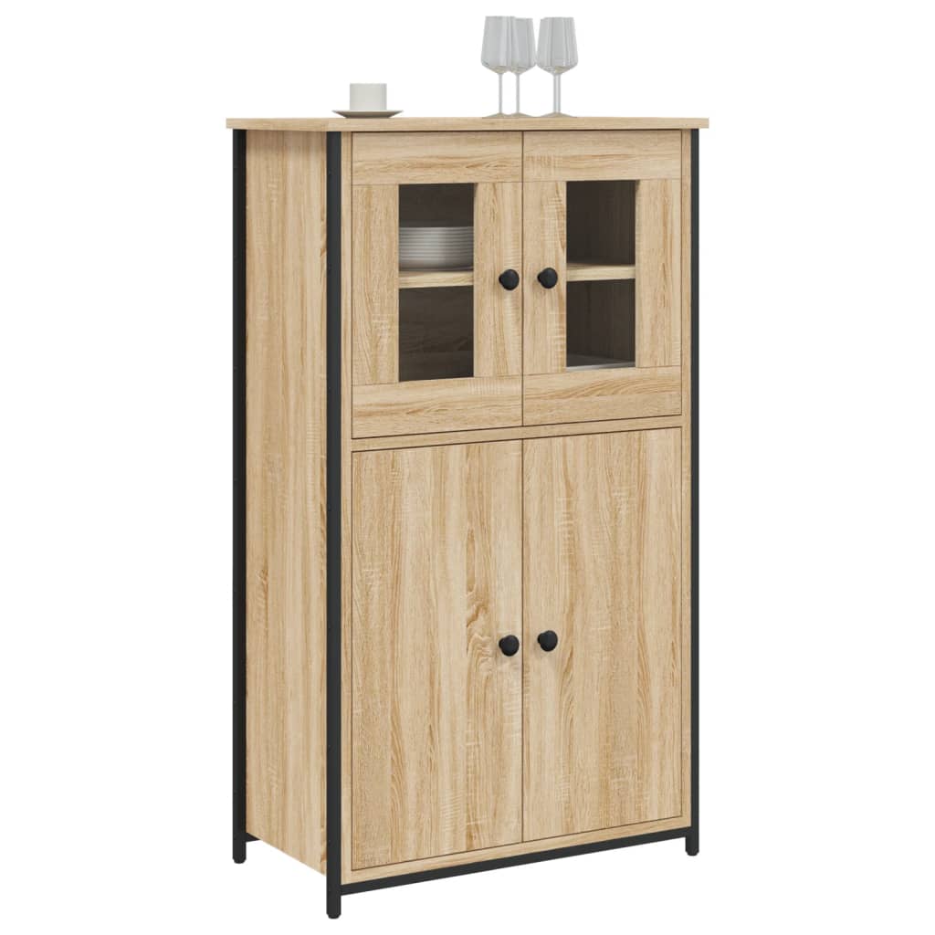Hoge kast 62x32x106,5 cm bewerkt hout sonoma eikenkleurig is nu te koop bij PeponiXL, paradijselijk wonen!