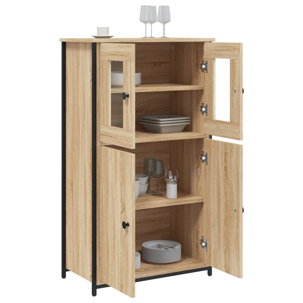 Hoge kast 62x32x106,5 cm bewerkt hout sonoma eikenkleurig is nu te koop bij PeponiXL, paradijselijk wonen!