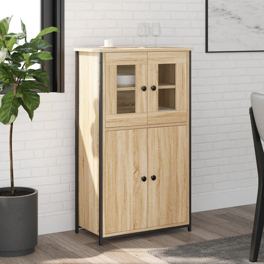 Hoge kast 62x32x106,5 cm bewerkt hout sonoma eikenkleurig is nu te koop bij PeponiXL, paradijselijk wonen!