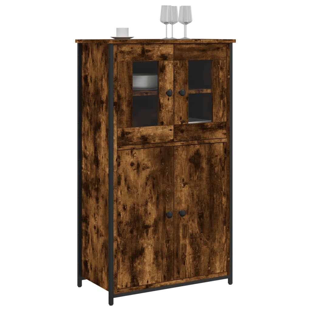 Hoge kast 62x32x106,5 cm bewerkt hout gerookt eikenkleurig is nu te koop bij PeponiXL, paradijselijk wonen!