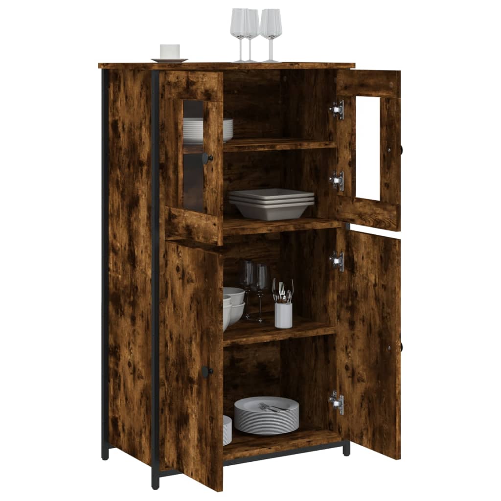 Hoge kast 62x32x106,5 cm bewerkt hout gerookt eikenkleurig is nu te koop bij PeponiXL, paradijselijk wonen!