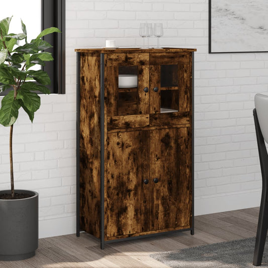 Hoge kast 62x32x106,5 cm bewerkt hout gerookt eikenkleurig is nu te koop bij PeponiXL, paradijselijk wonen!