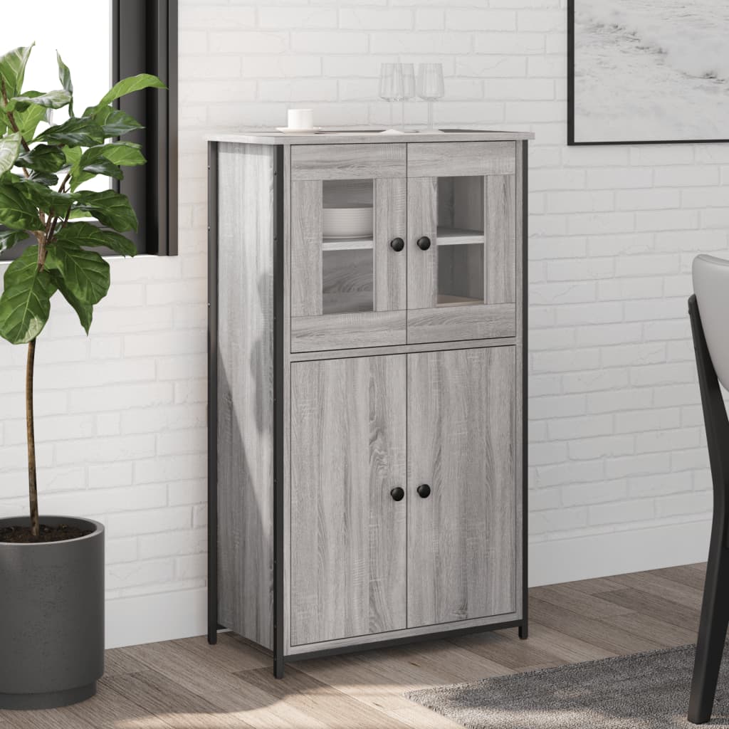 Hoge kast 62x32x106,5 cm bewerkt hout grijs sonoma is nu te koop bij PeponiXL, paradijselijk wonen!