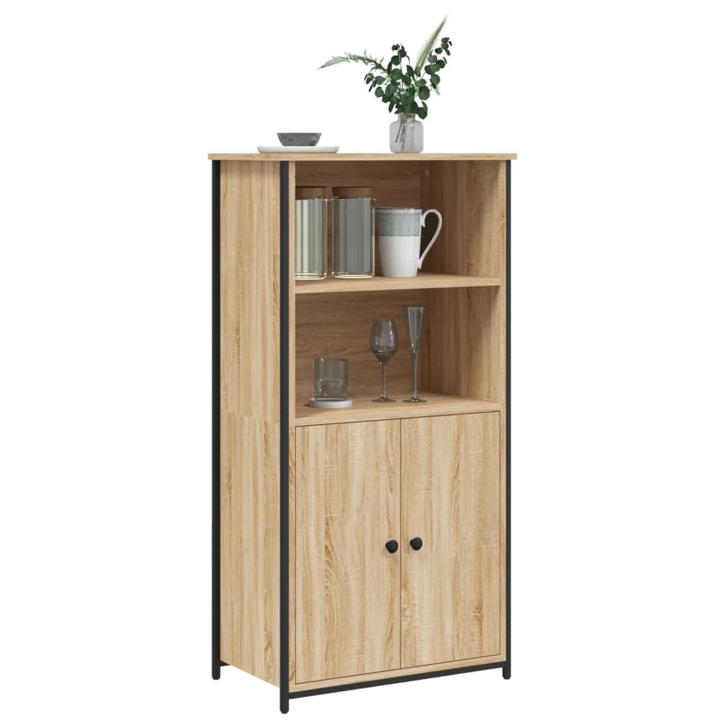 Hoge kast 62x36x121,5 cm bewerkt hout sonoma eiken is nu te koop bij PeponiXL, paradijselijk wonen!