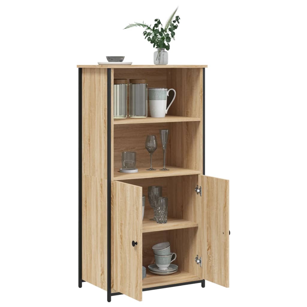 Hoge kast 62x36x121,5 cm bewerkt hout sonoma eiken is nu te koop bij PeponiXL, paradijselijk wonen!