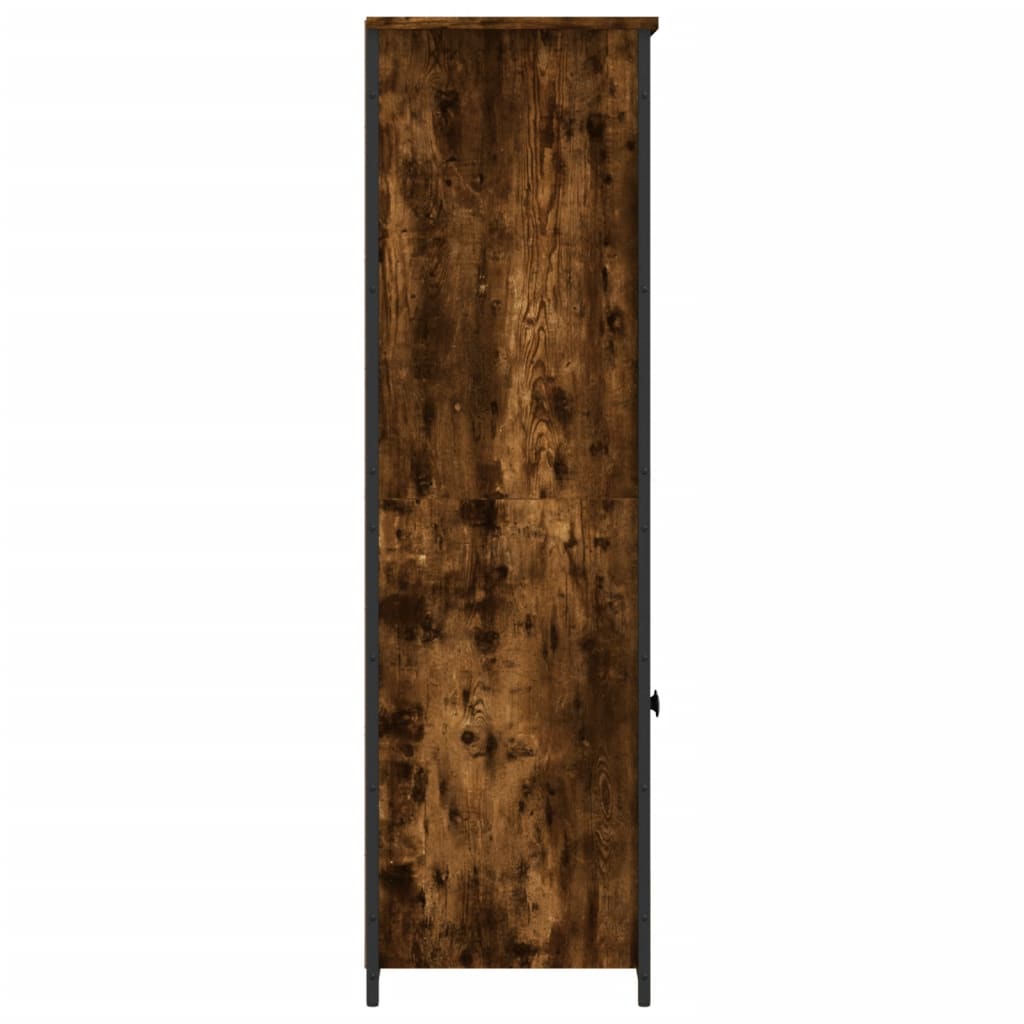 Hoge kast 62x36x121,5 cm bewerkt hout gerookt eikenkleurig is nu te koop bij PeponiXL, paradijselijk wonen!