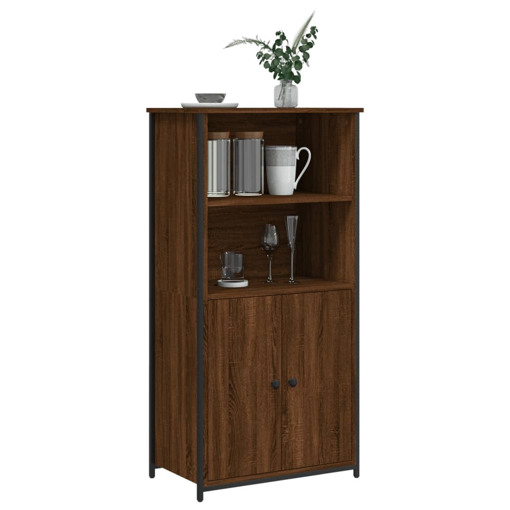 Hoge kast 62x36x121,5 cm bewerkt hout bruin eikenkleur is nu te koop bij PeponiXL, paradijselijk wonen!