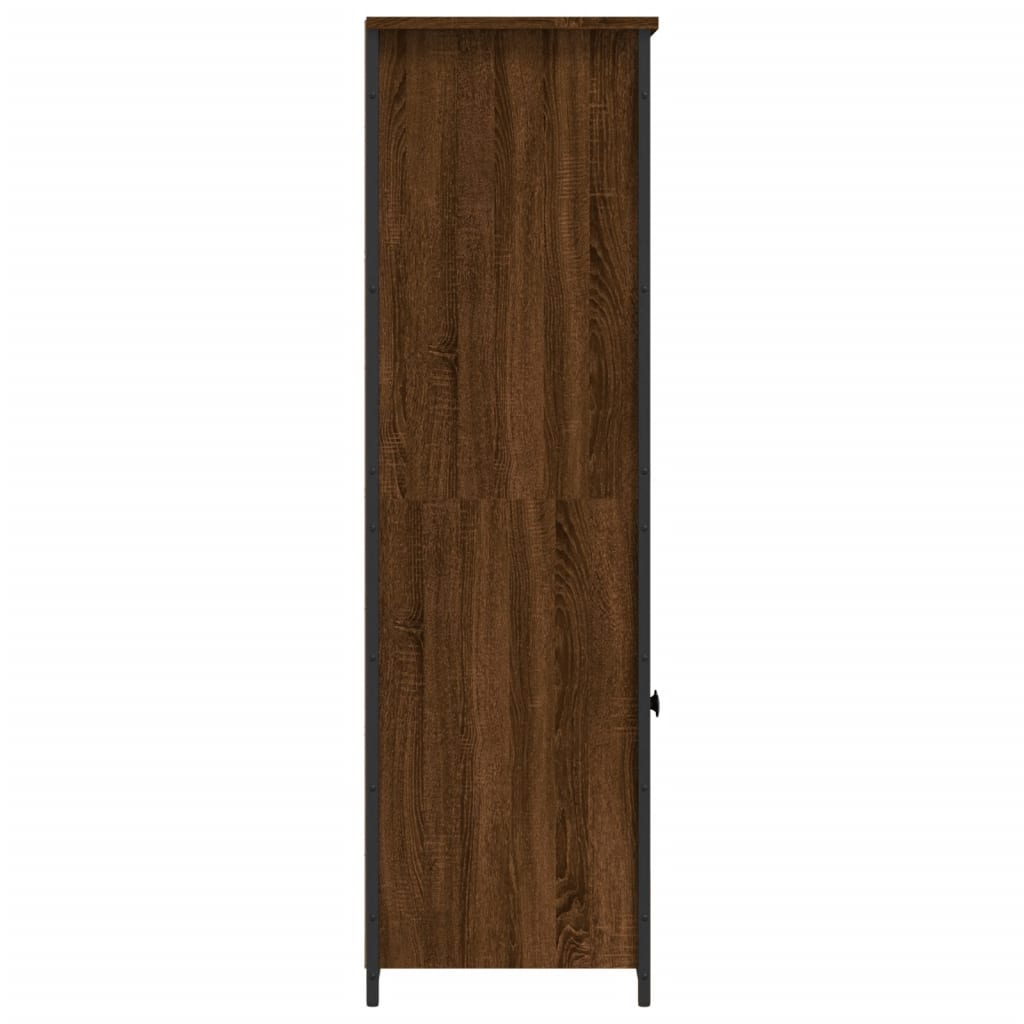 Hoge kast 62x36x121,5 cm bewerkt hout bruin eikenkleur is nu te koop bij PeponiXL, paradijselijk wonen!