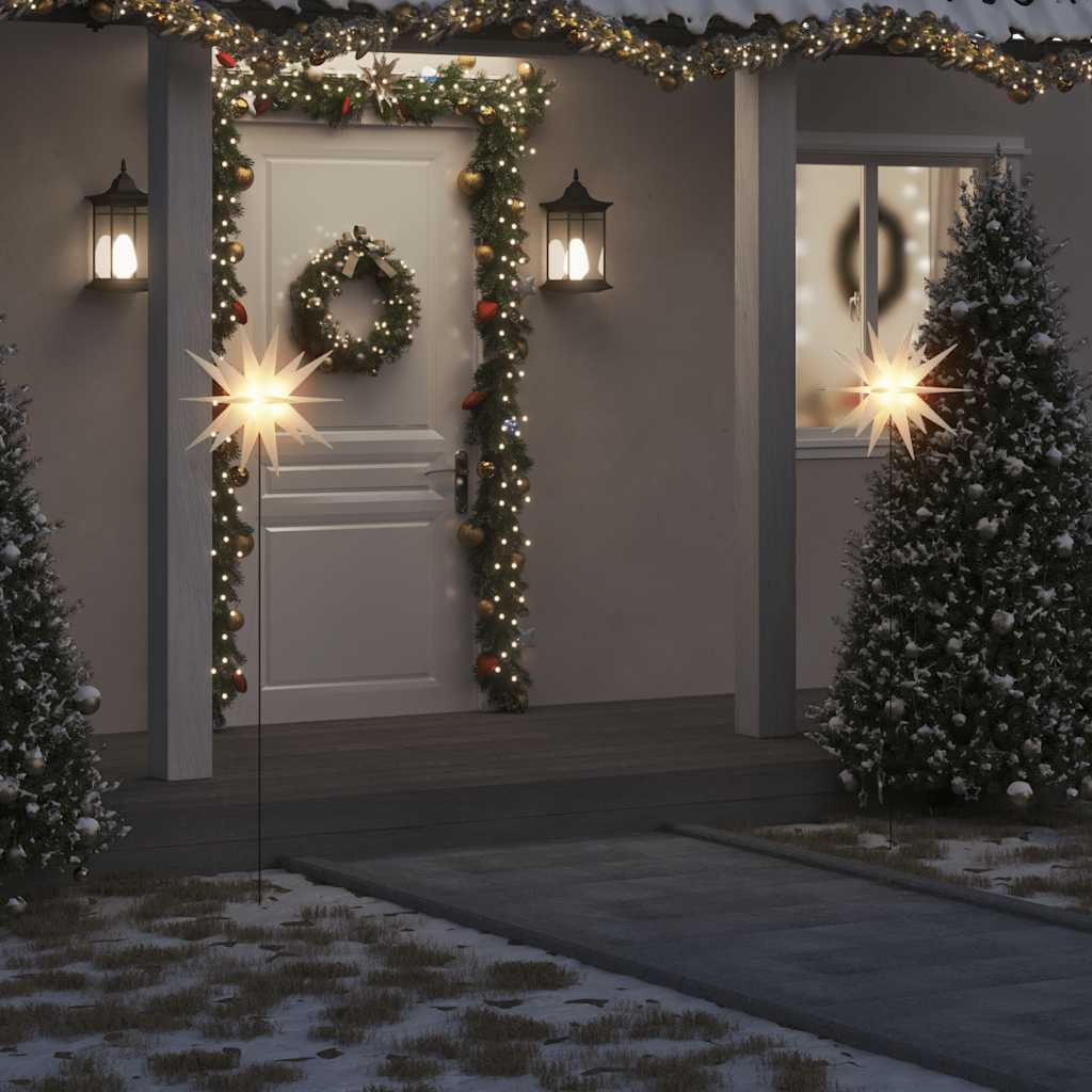 Kerstlamp met grondpin en LED inklapbaar 57 cm wit is nu te koop bij PeponiXL, paradijselijk wonen!