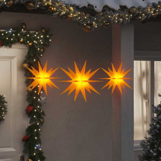 Kerstlampen met LED's 3 st inklapbaar geel is nu te koop bij PeponiXL, paradijselijk wonen!