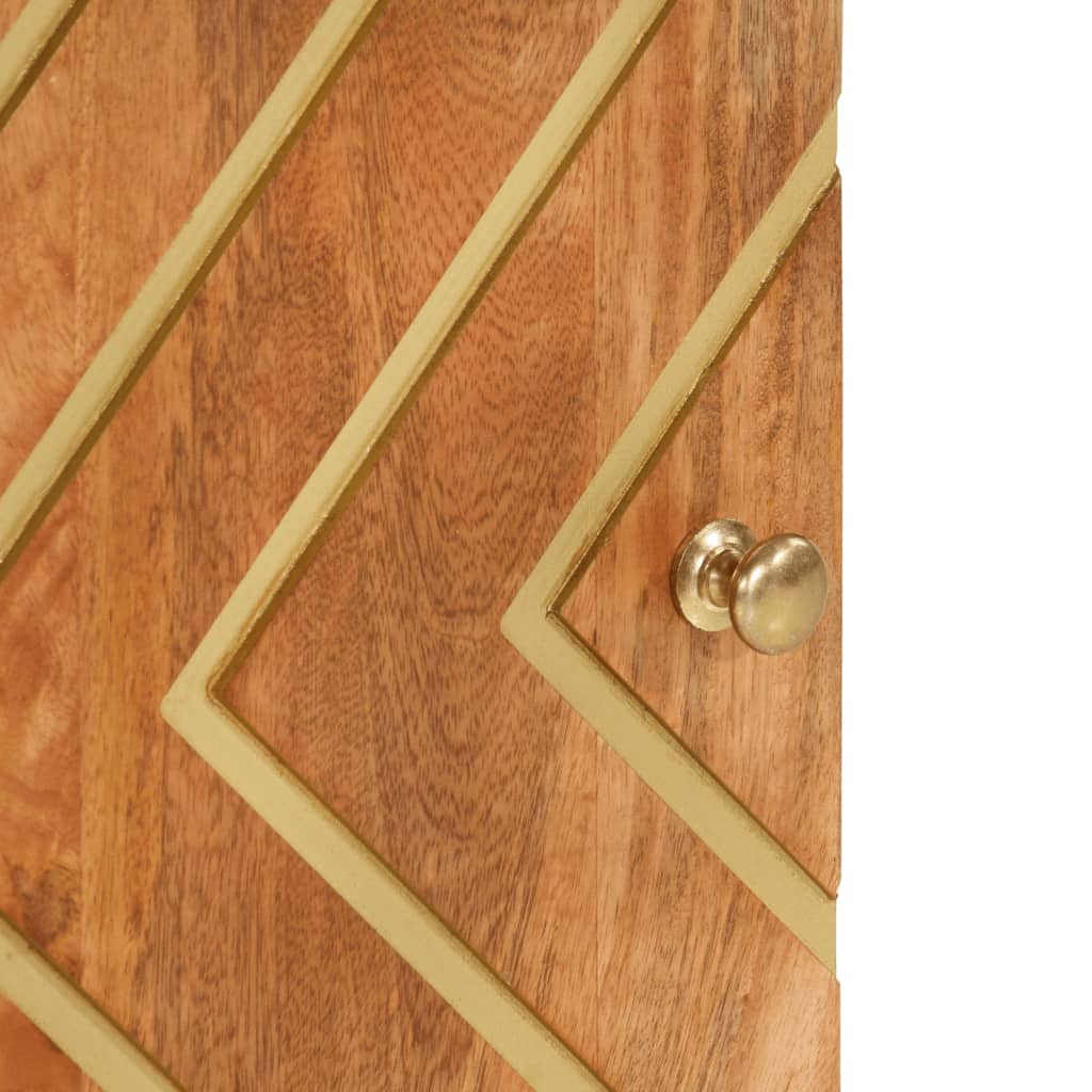 Nachtkastje 50x33x60 cm massief mangohout bruin en zwart is nu te koop bij PeponiXL, paradijselijk wonen!