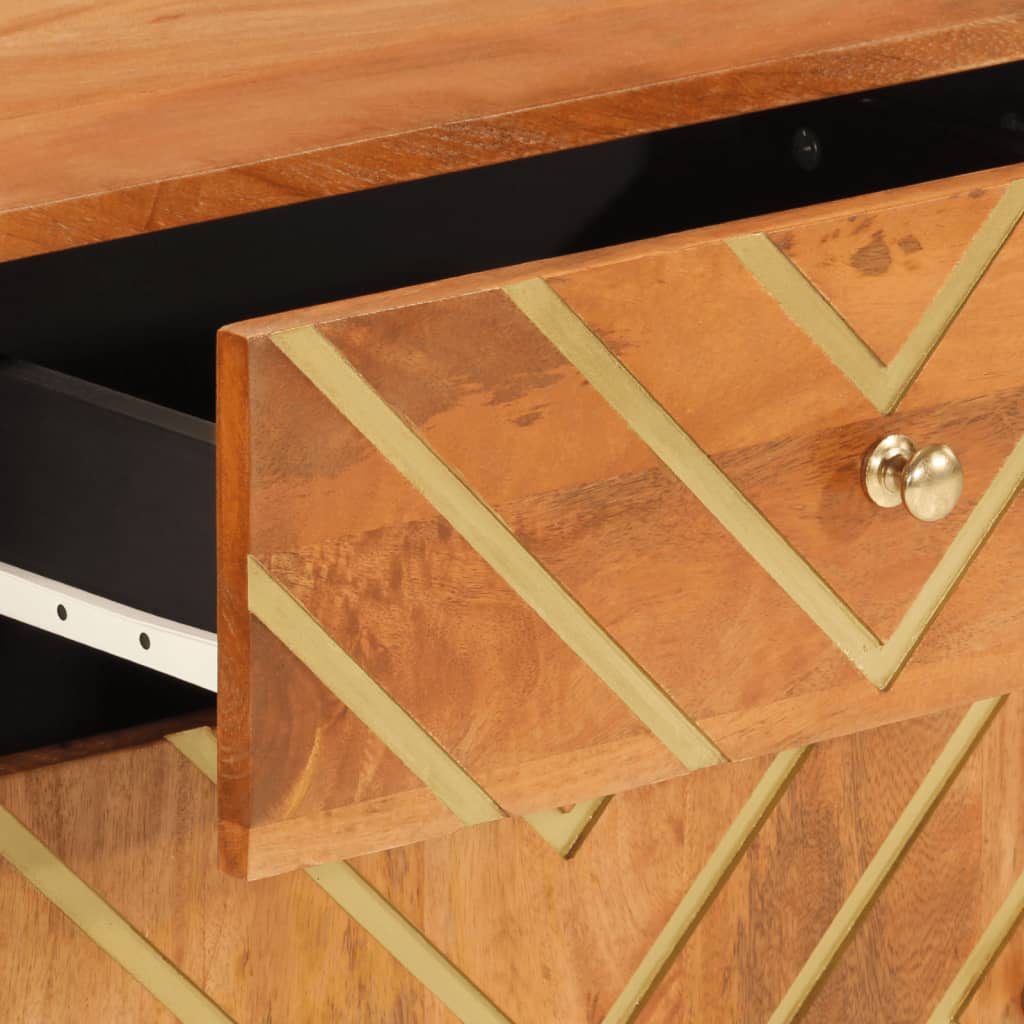 Nachtkastje 50x33x60 cm massief mangohout bruin en zwart is nu te koop bij PeponiXL, paradijselijk wonen!