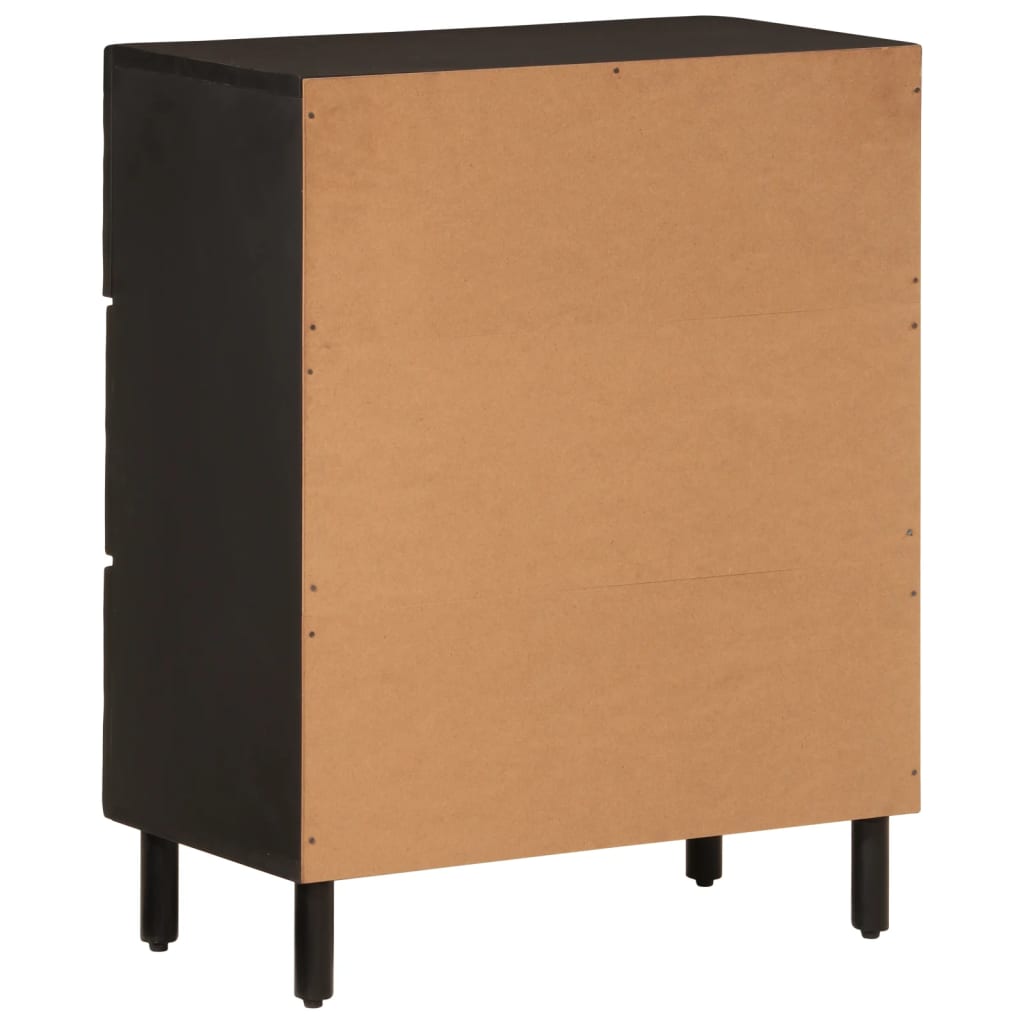 Bijzetkast 60x33x75 cm massief mangohout zwart is nu te koop bij PeponiXL, paradijselijk wonen!