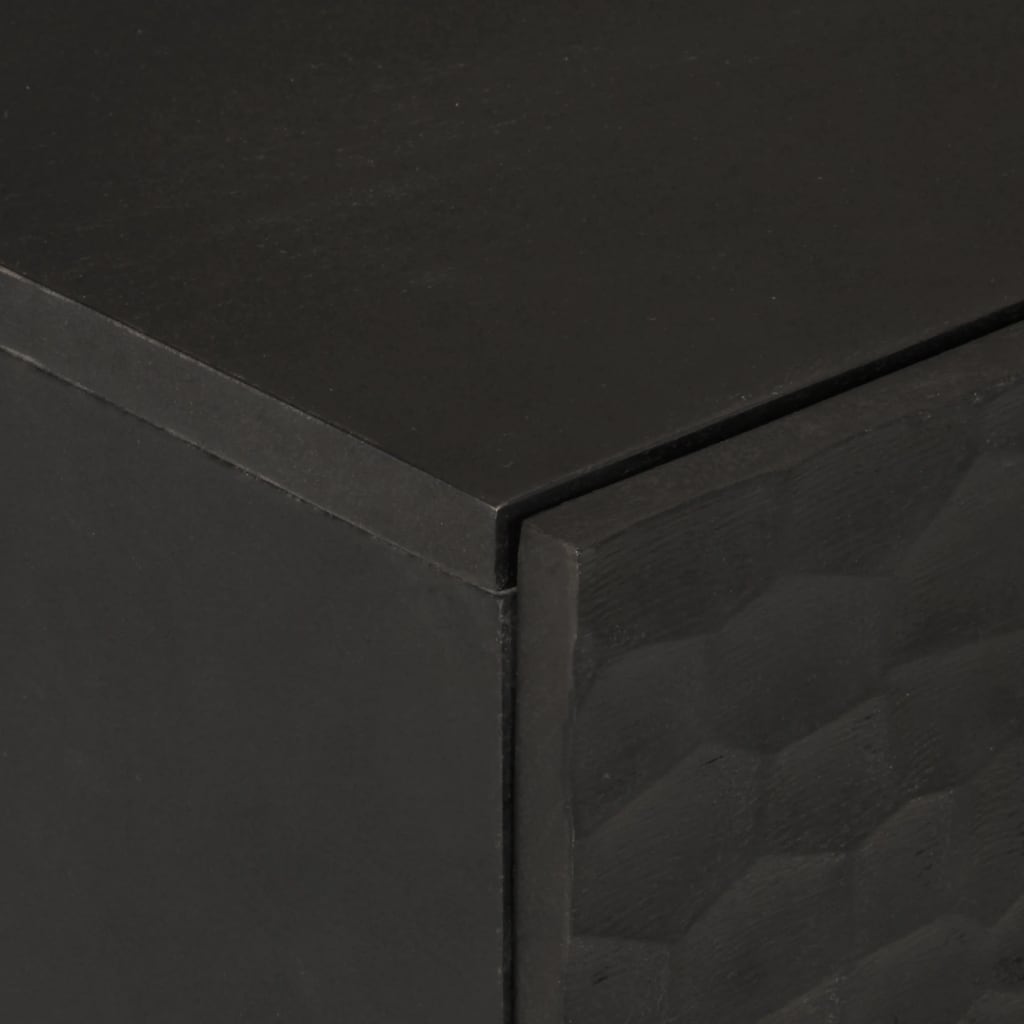 Bijzetkast 60x33x75 cm massief mangohout zwart is nu te koop bij PeponiXL, paradijselijk wonen!
