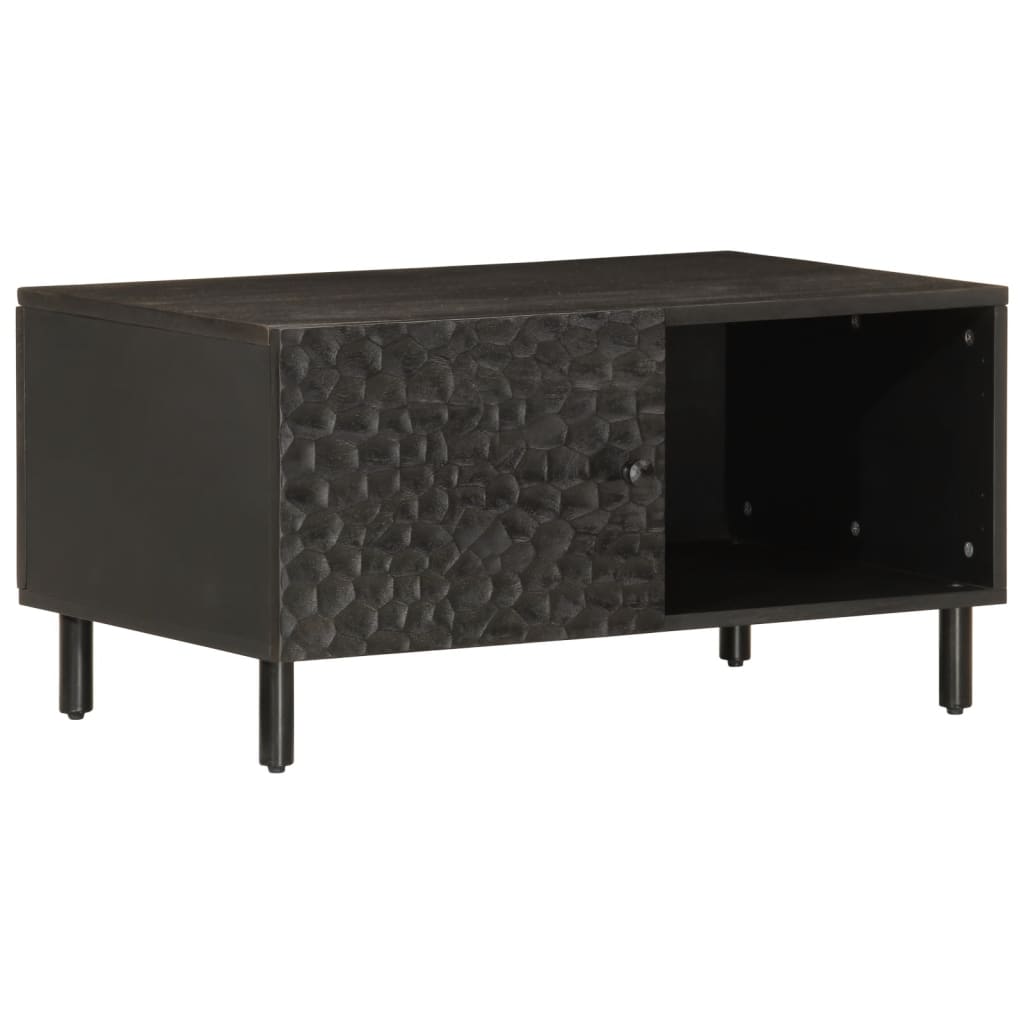 Salontafel 80x50x40 cm massief mangohout zwart is nu te koop bij PeponiXL, paradijselijk wonen!
