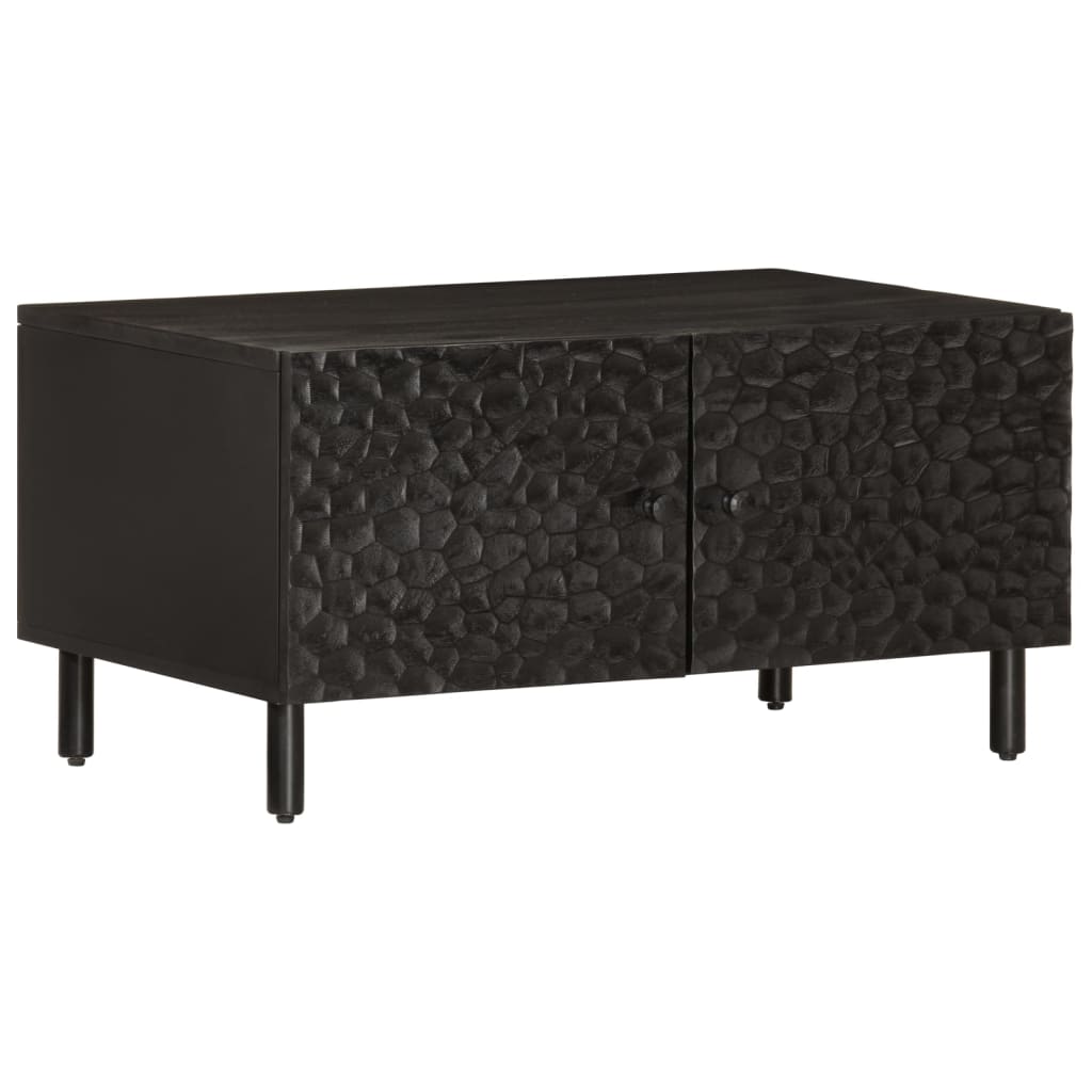Salontafel 80x50x40 cm massief mangohout zwart is nu te koop bij PeponiXL, paradijselijk wonen!