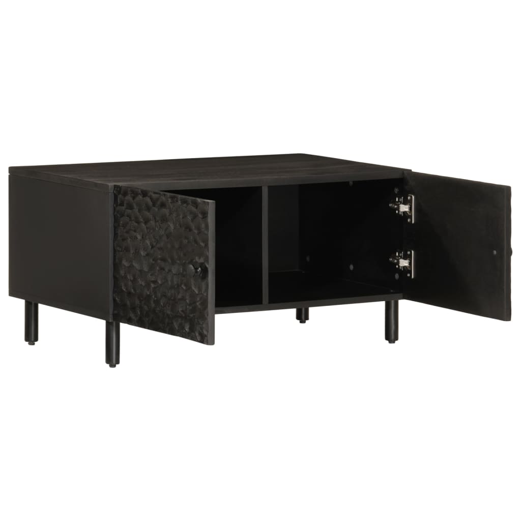 Salontafel 80x50x40 cm massief mangohout zwart is nu te koop bij PeponiXL, paradijselijk wonen!