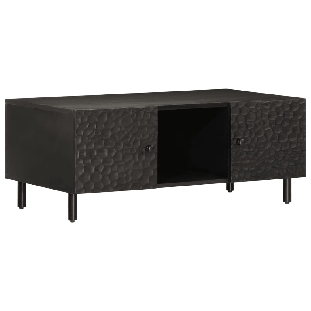 Salontafel 100x54x40 cm massief mangohout zwart is nu te koop bij PeponiXL, paradijselijk wonen!
