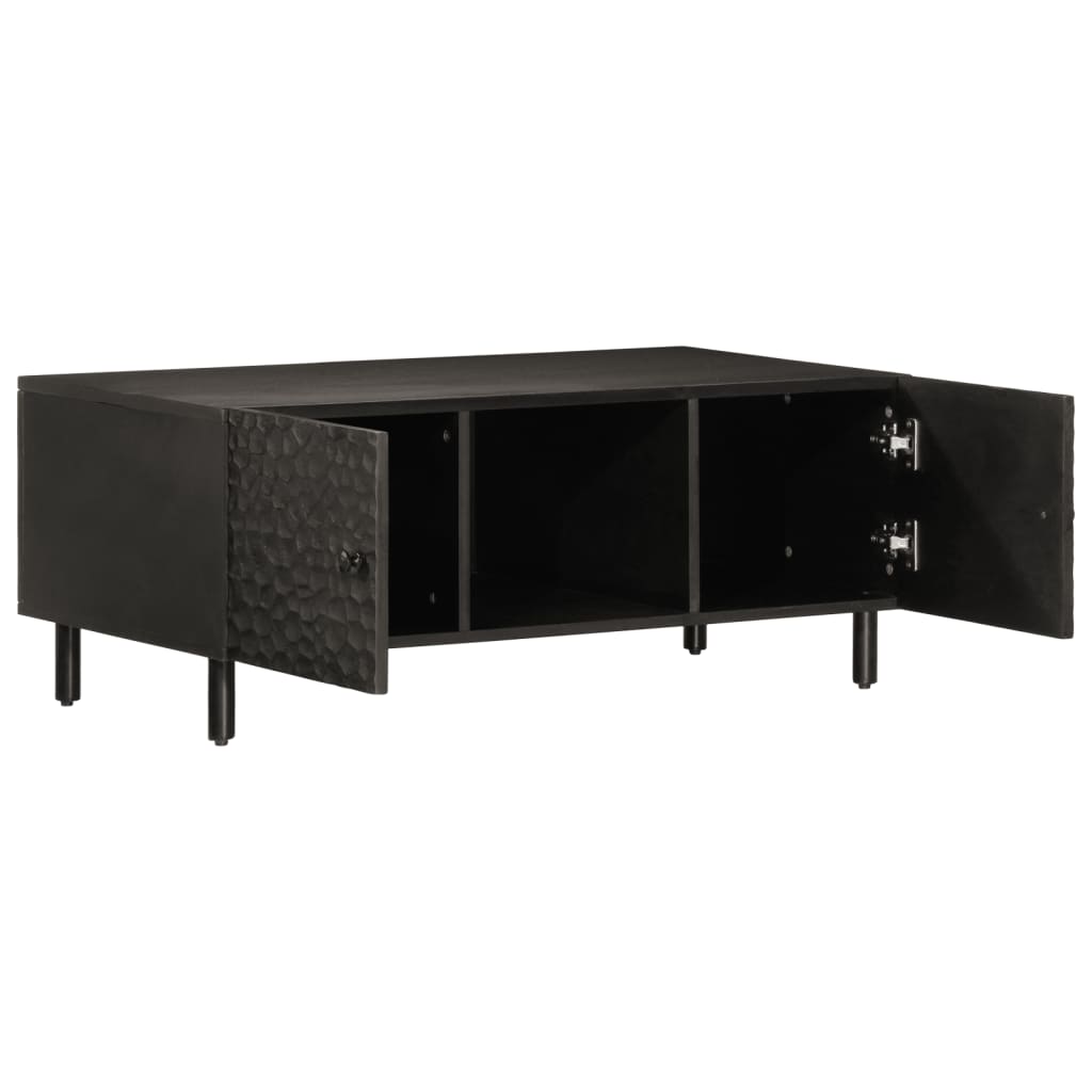 Salontafel 100x54x40 cm massief mangohout zwart is nu te koop bij PeponiXL, paradijselijk wonen!