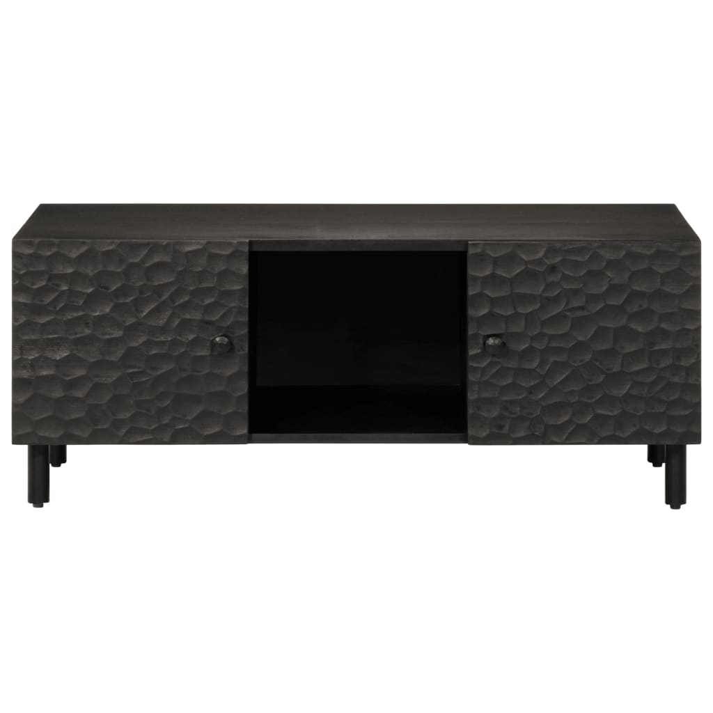 Salontafel 100x54x40 cm massief mangohout zwart is nu te koop bij PeponiXL, paradijselijk wonen!