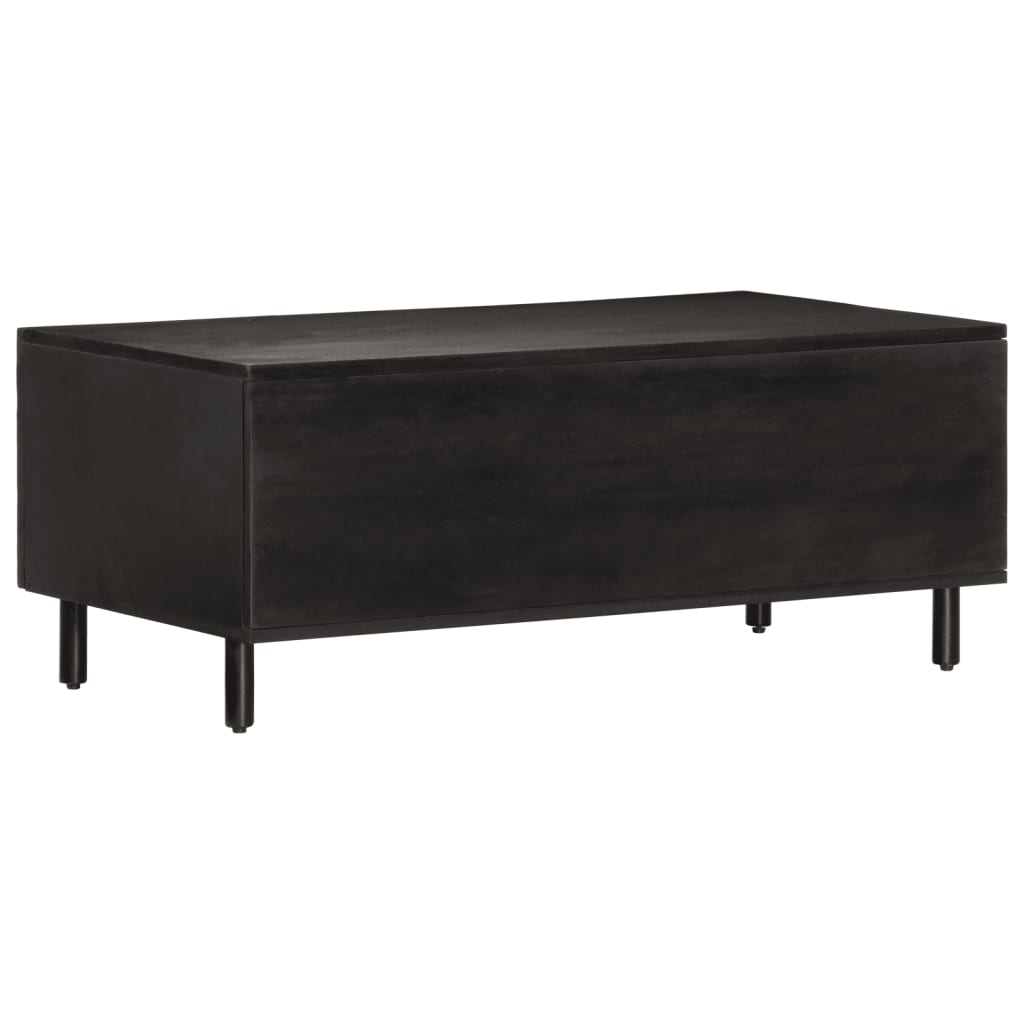 Salontafel 100x54x40 cm massief mangohout zwart is nu te koop bij PeponiXL, paradijselijk wonen!