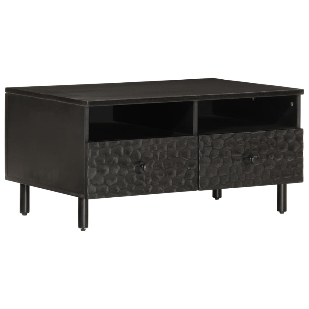 Salontafel 80x54x40 cm massief mangohout zwart is nu te koop bij PeponiXL, paradijselijk wonen!