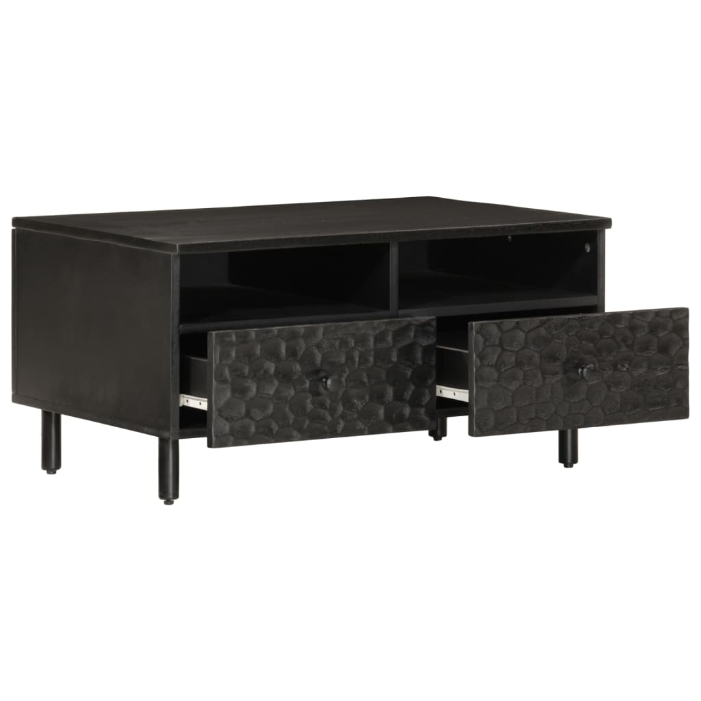Salontafel 80x54x40 cm massief mangohout zwart is nu te koop bij PeponiXL, paradijselijk wonen!