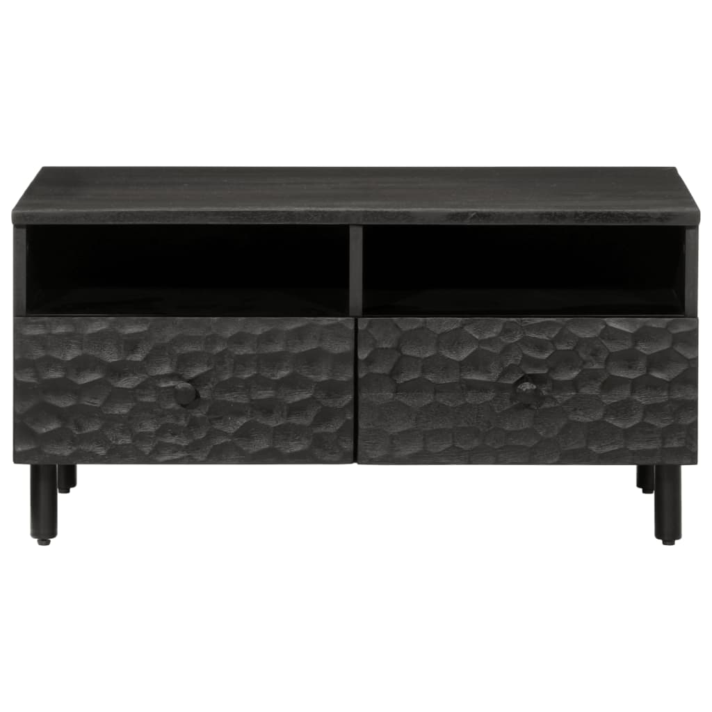 Salontafel 80x54x40 cm massief mangohout zwart is nu te koop bij PeponiXL, paradijselijk wonen!