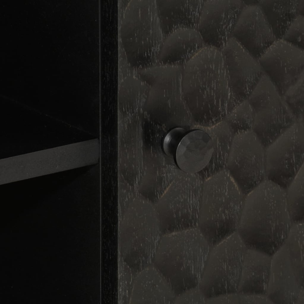 Tv-meubel 80x31x46 cm massief mangohout zwart is nu te koop bij PeponiXL, paradijselijk wonen!