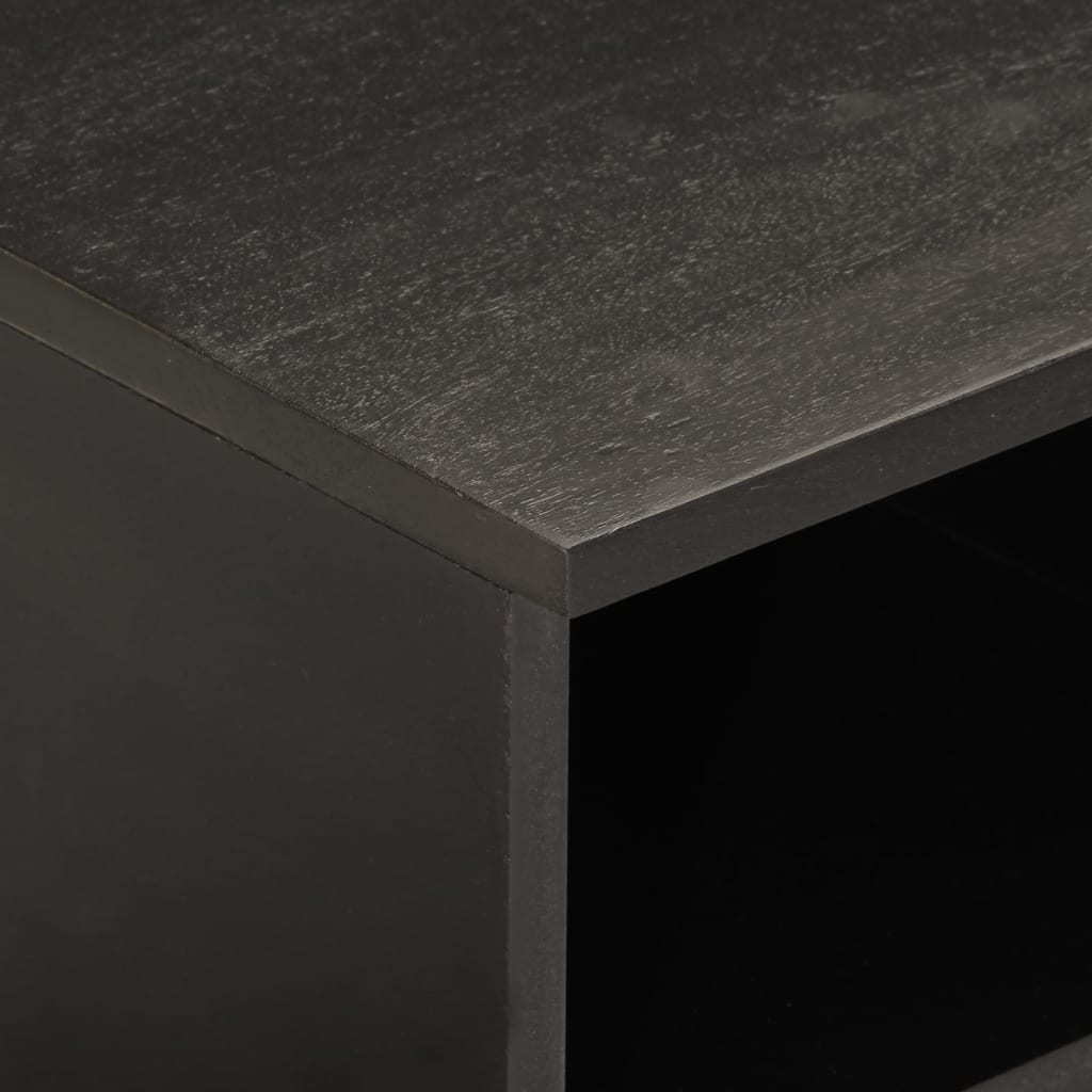 Tv-meubel 80x33x46 cm massief mangohout zwart is nu te koop bij PeponiXL, paradijselijk wonen!
