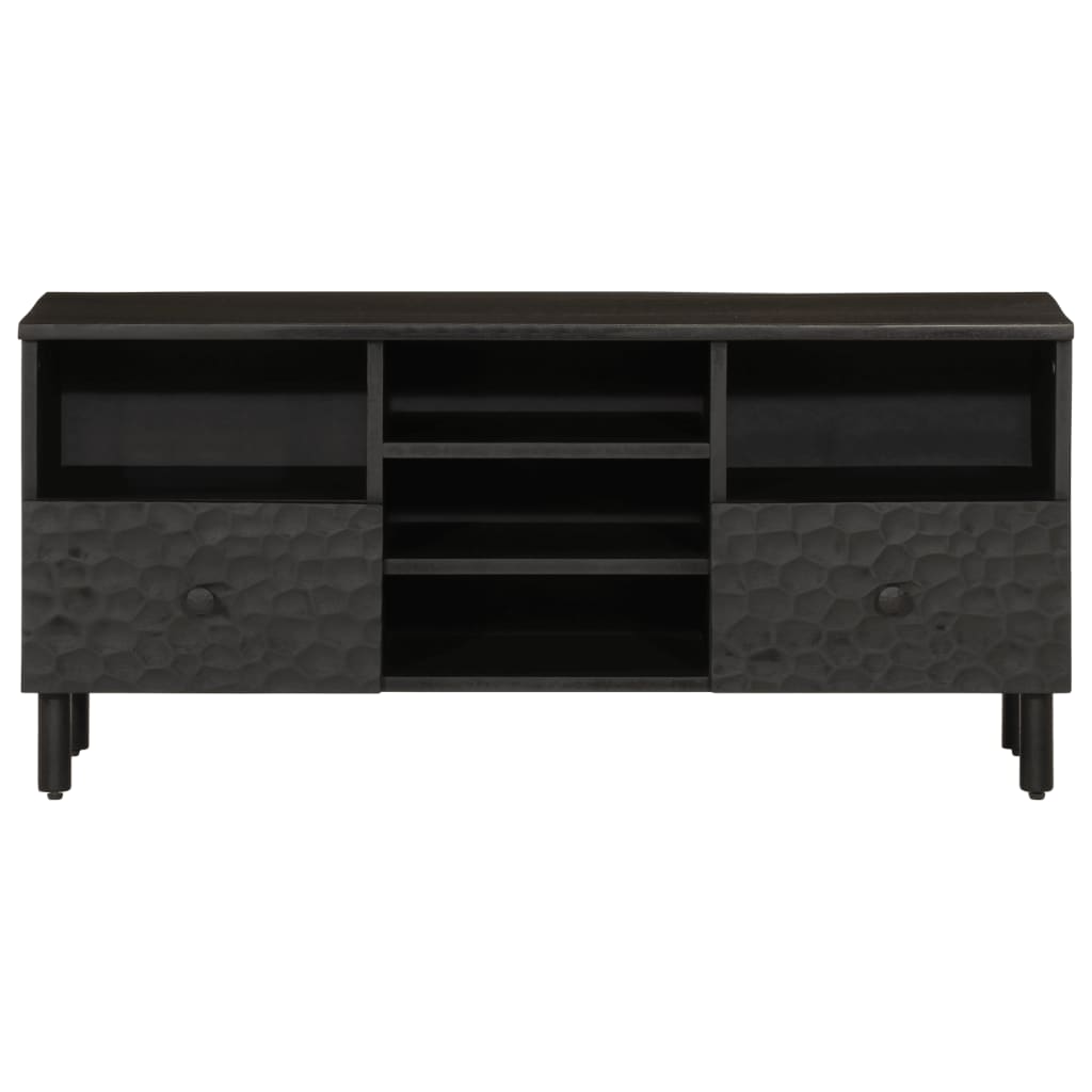 Tv-meubel 100x33x46 cm massief mangohout zwart is nu te koop bij PeponiXL, paradijselijk wonen!