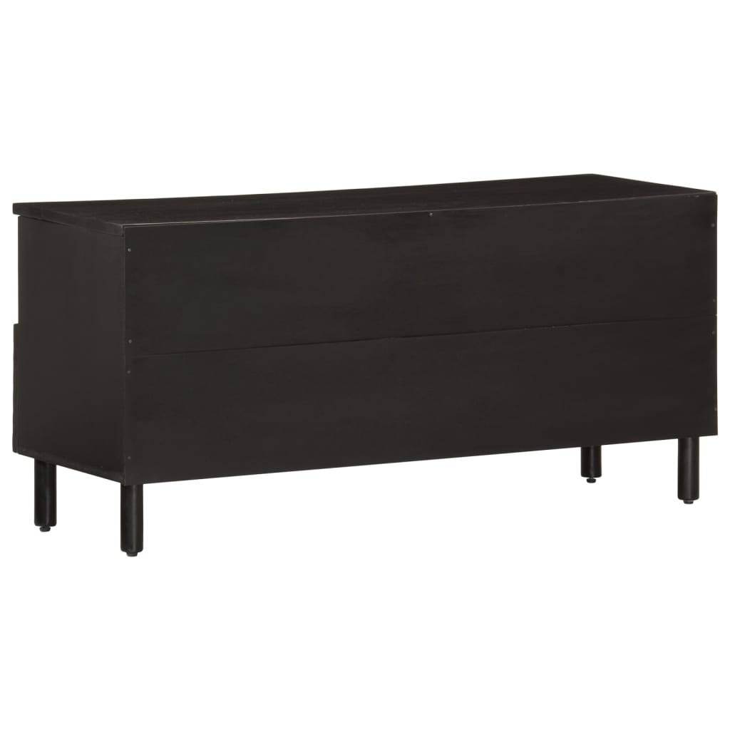 Tv-meubel 100x33x46 cm massief mangohout zwart is nu te koop bij PeponiXL, paradijselijk wonen!