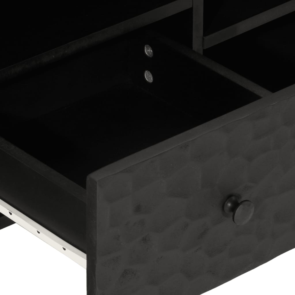 Tv-meubel 100x33x46 cm massief mangohout zwart is nu te koop bij PeponiXL, paradijselijk wonen!