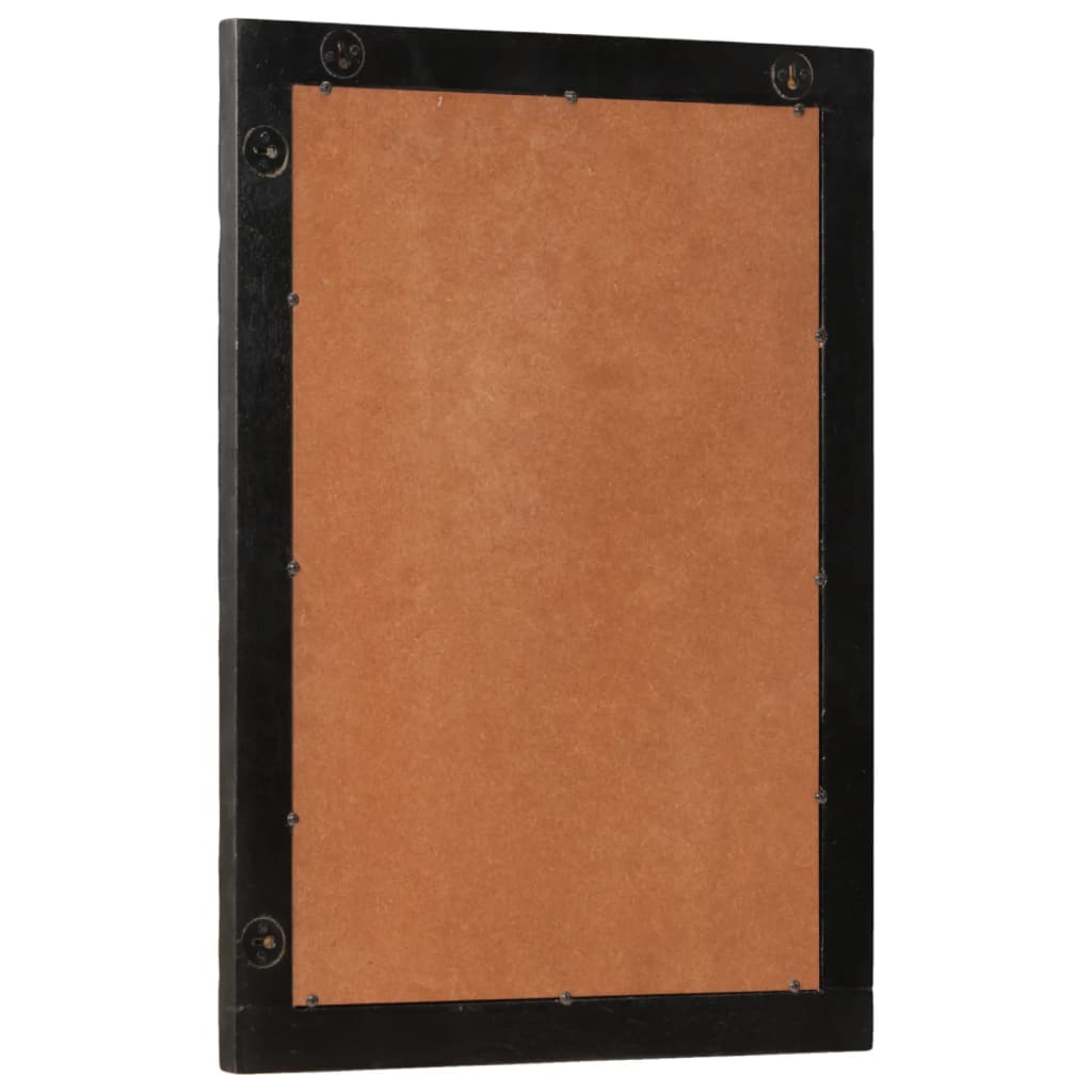 Badkamerspiegel 50x70x2,5 cm massief mangohout en glas zwart is nu te koop bij PeponiXL, paradijselijk wonen!