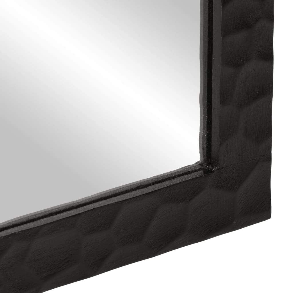 Badkamerspiegel 50x70x2,5 cm massief mangohout en glas zwart is nu te koop bij PeponiXL, paradijselijk wonen!
