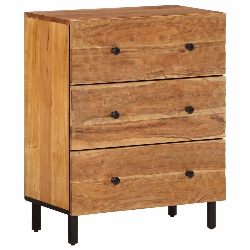 Bijzetkast 60x33x75 cm massief acaciahout is nu te koop bij PeponiXL, paradijselijk wonen!