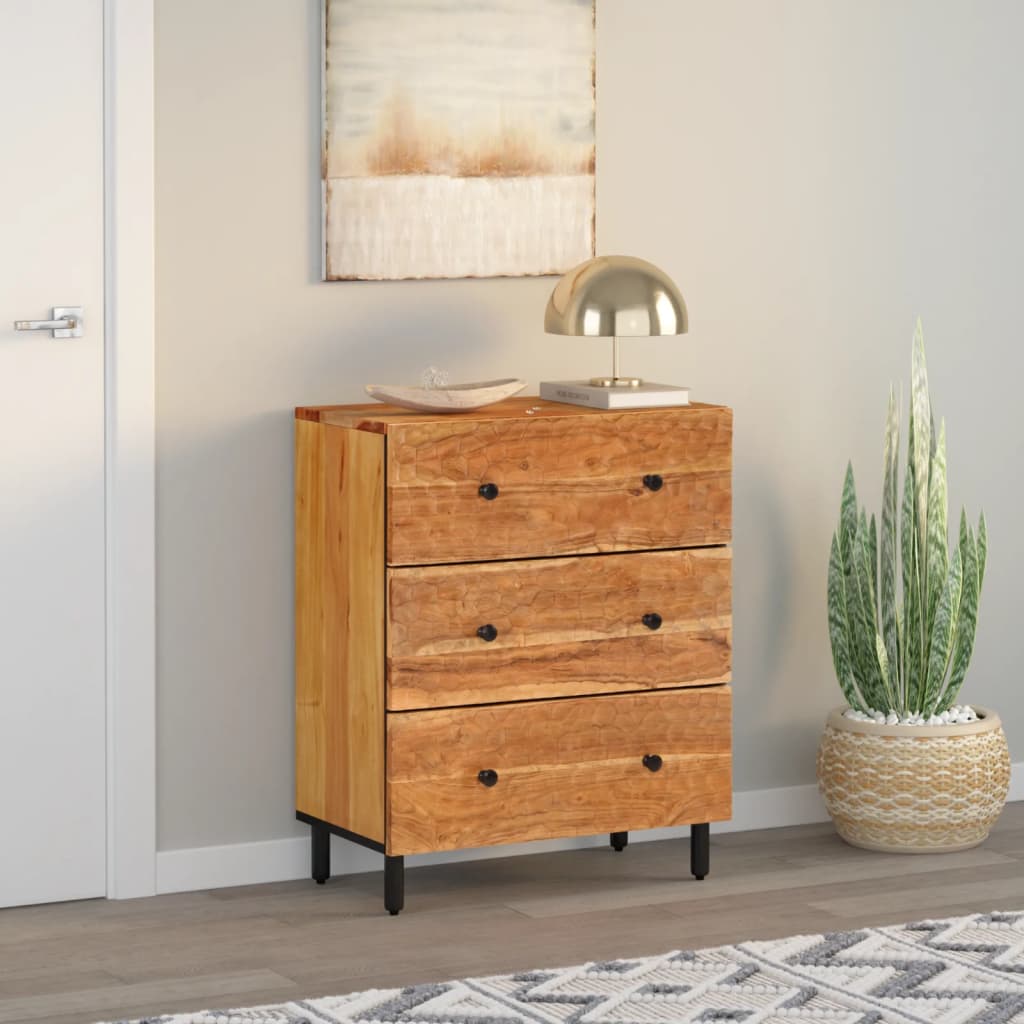 Bijzetkast 60x33x75 cm massief acaciahout is nu te koop bij PeponiXL, paradijselijk wonen!