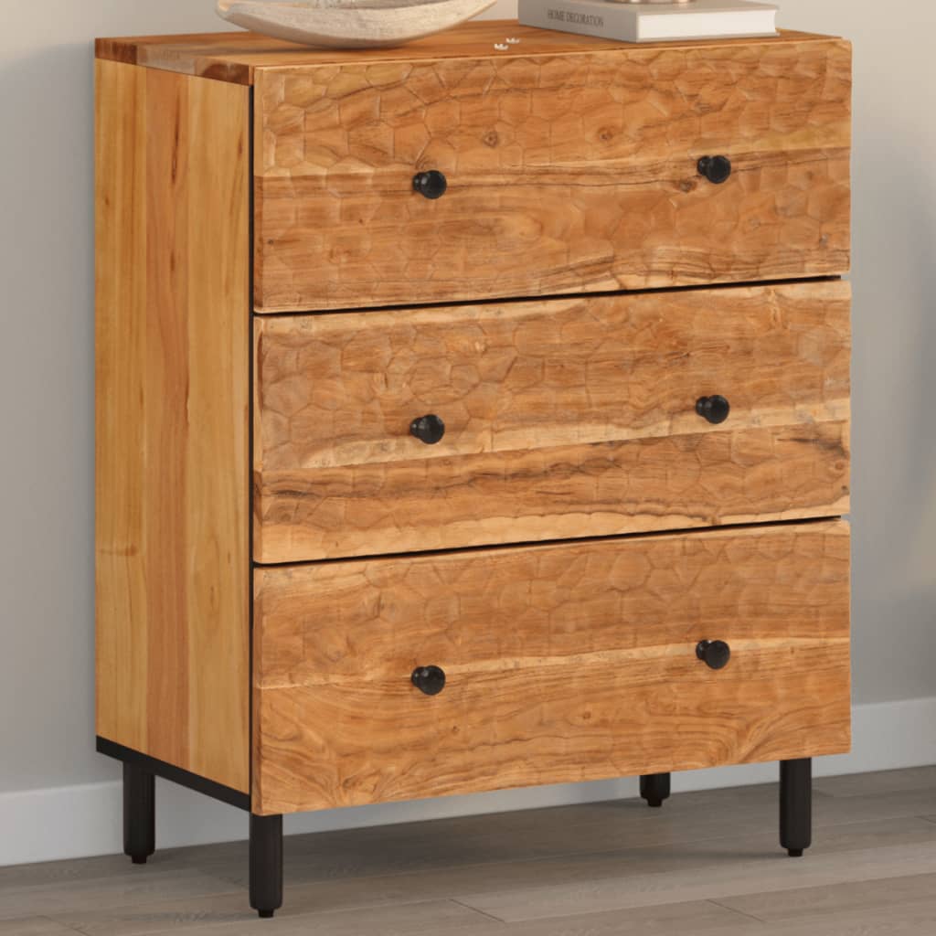 Bijzetkast 60x33x75 cm massief acaciahout is nu te koop bij PeponiXL, paradijselijk wonen!
