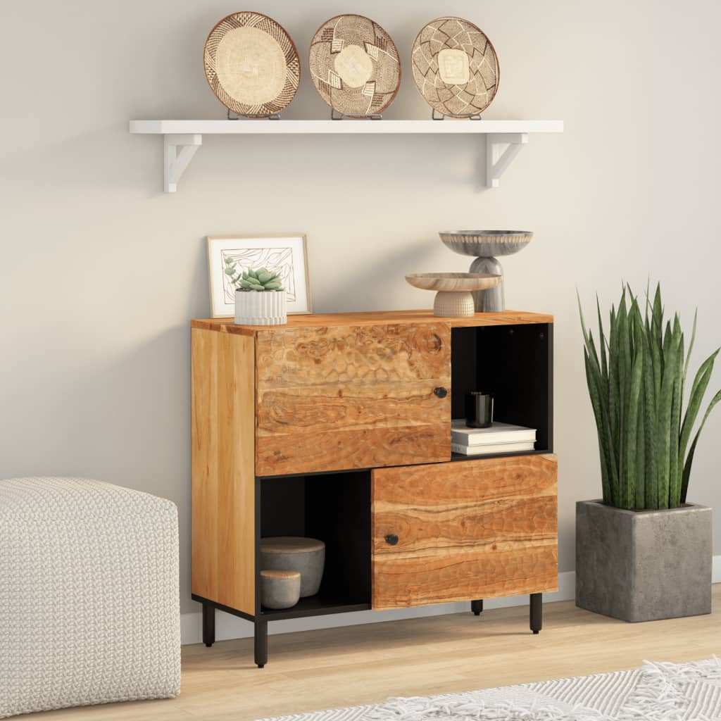 Bijzetkast 80x33x75 cm massief acaciahout is nu te koop bij PeponiXL, paradijselijk wonen!