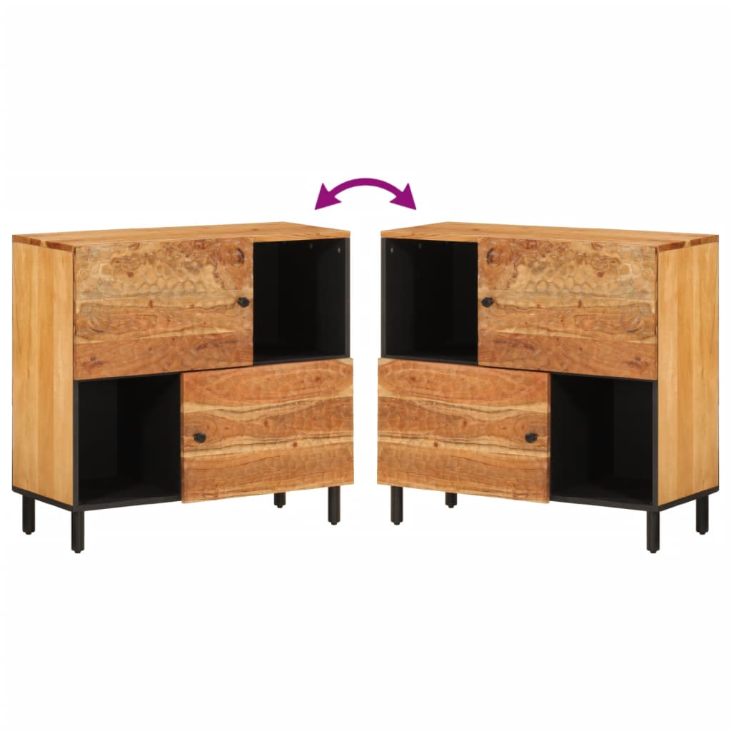 Bijzetkast 80x33x75 cm massief acaciahout is nu te koop bij PeponiXL, paradijselijk wonen!