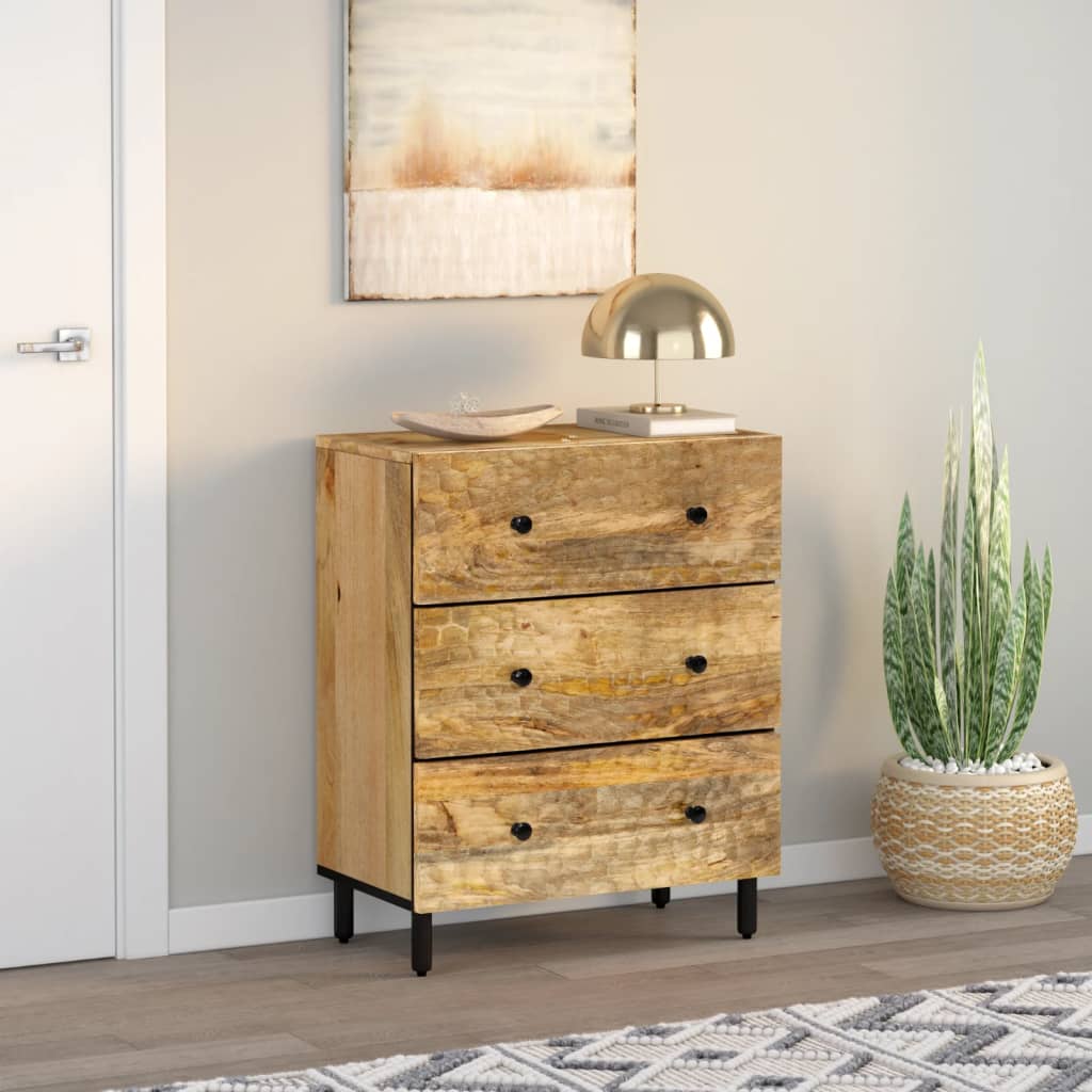 Bijzetkast 60x33x75 cm massief mangohout is nu te koop bij PeponiXL, paradijselijk wonen!